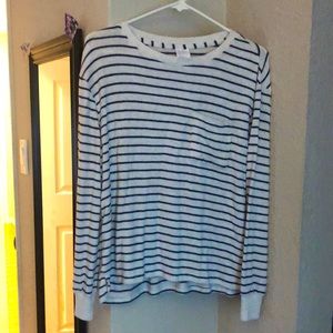 Size M navy striped soft lounge sweater -like new